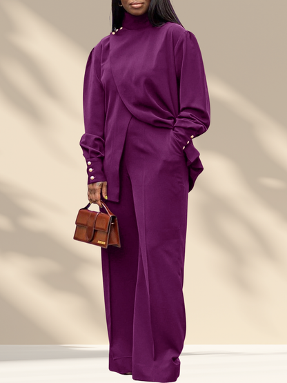 Asymmetrisches Set mit hohem Kragen