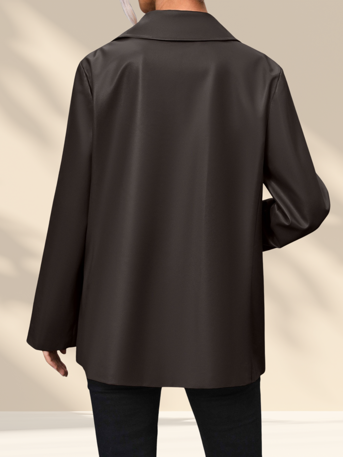 Ivy Luxe Faux-Leather Blazer