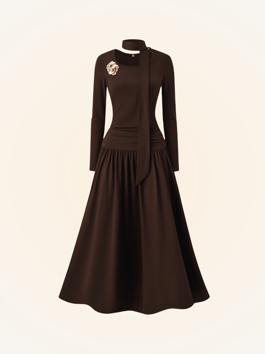 A-Line Dress with Scarf Detail