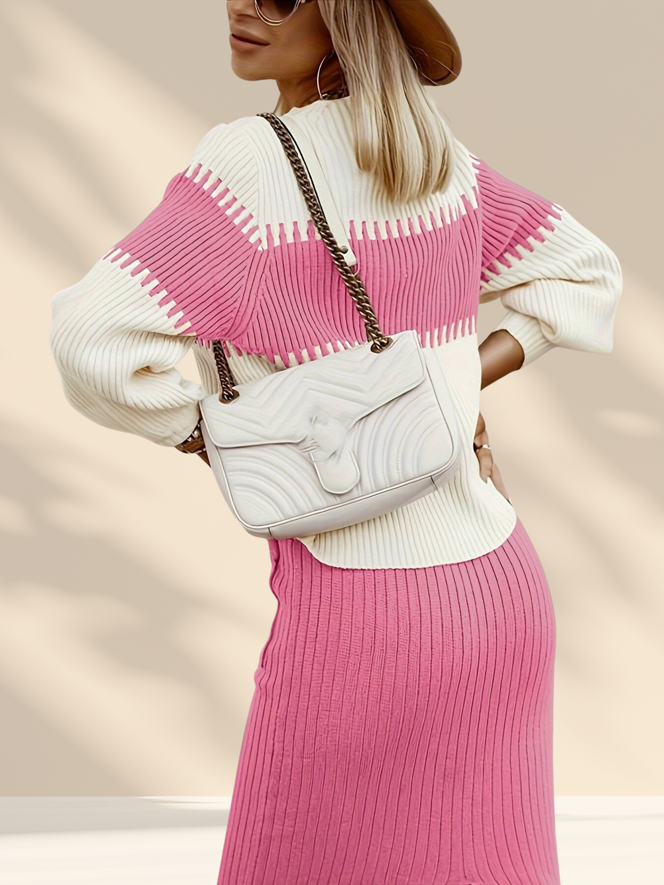 DuoTone Knit Sweater Set