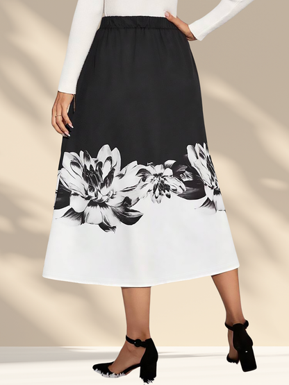 Floral Elegance Midi Skirt
