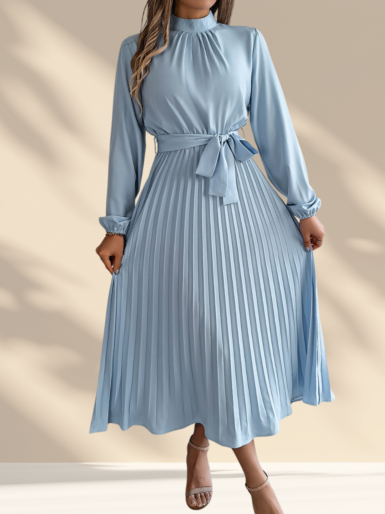 Pleated Midi Dress