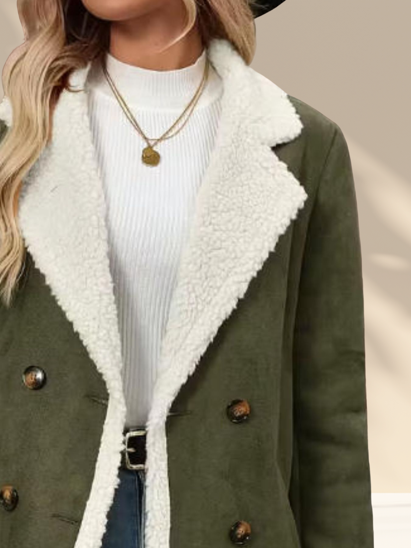 Sherpa Lined Button Up Coat