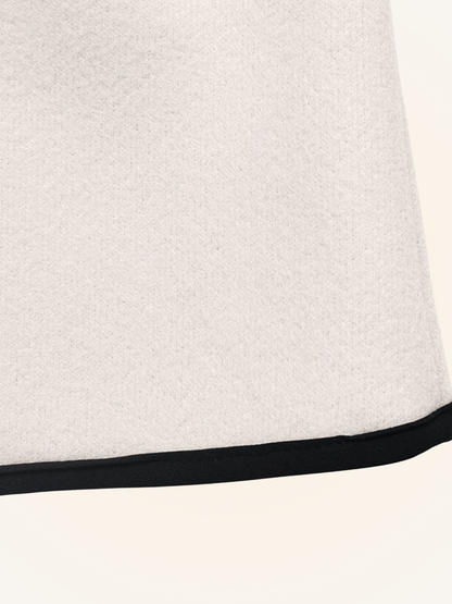 Contrast Trim Double-Breasted Jacket