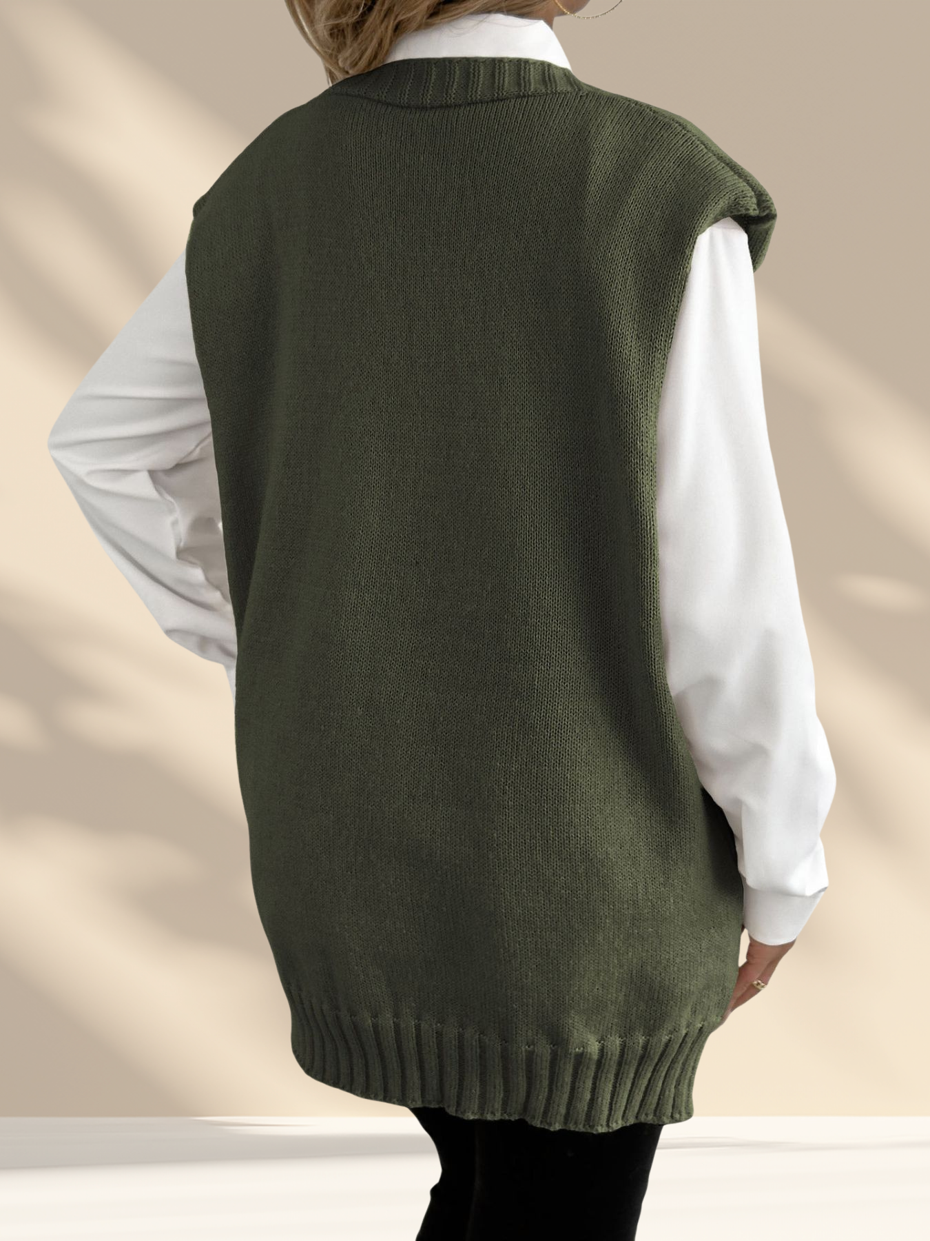 Pearl Button Knit Sweater Vest
