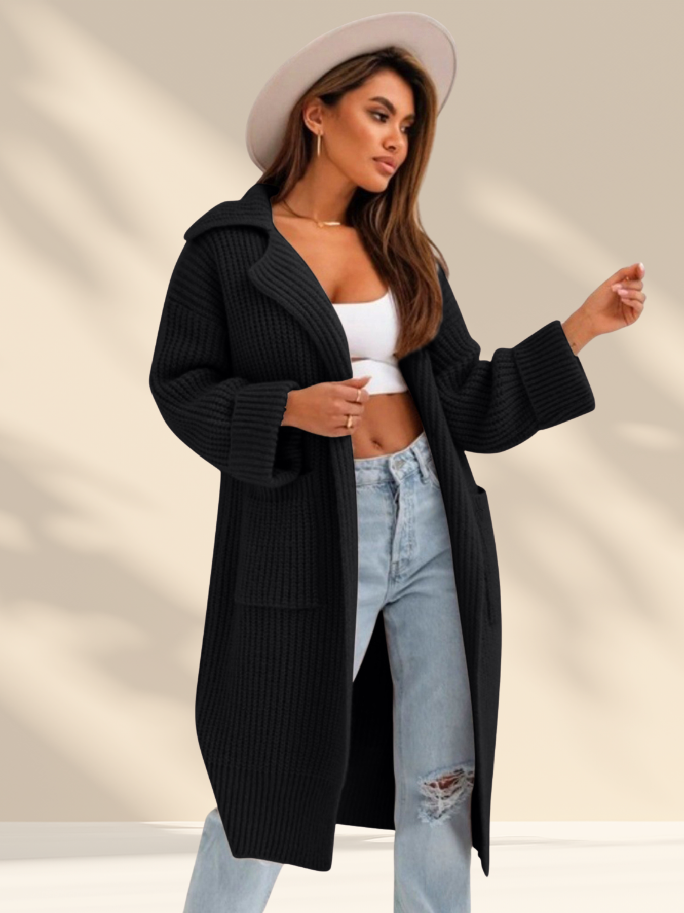 Cozy Knit Collared Cardigan