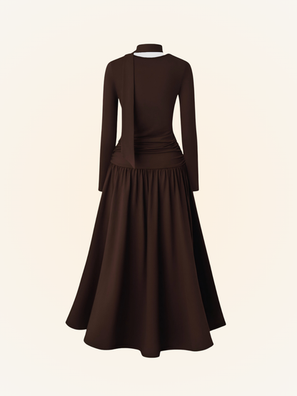 A-Linien-Kleid mit Schal-Detail