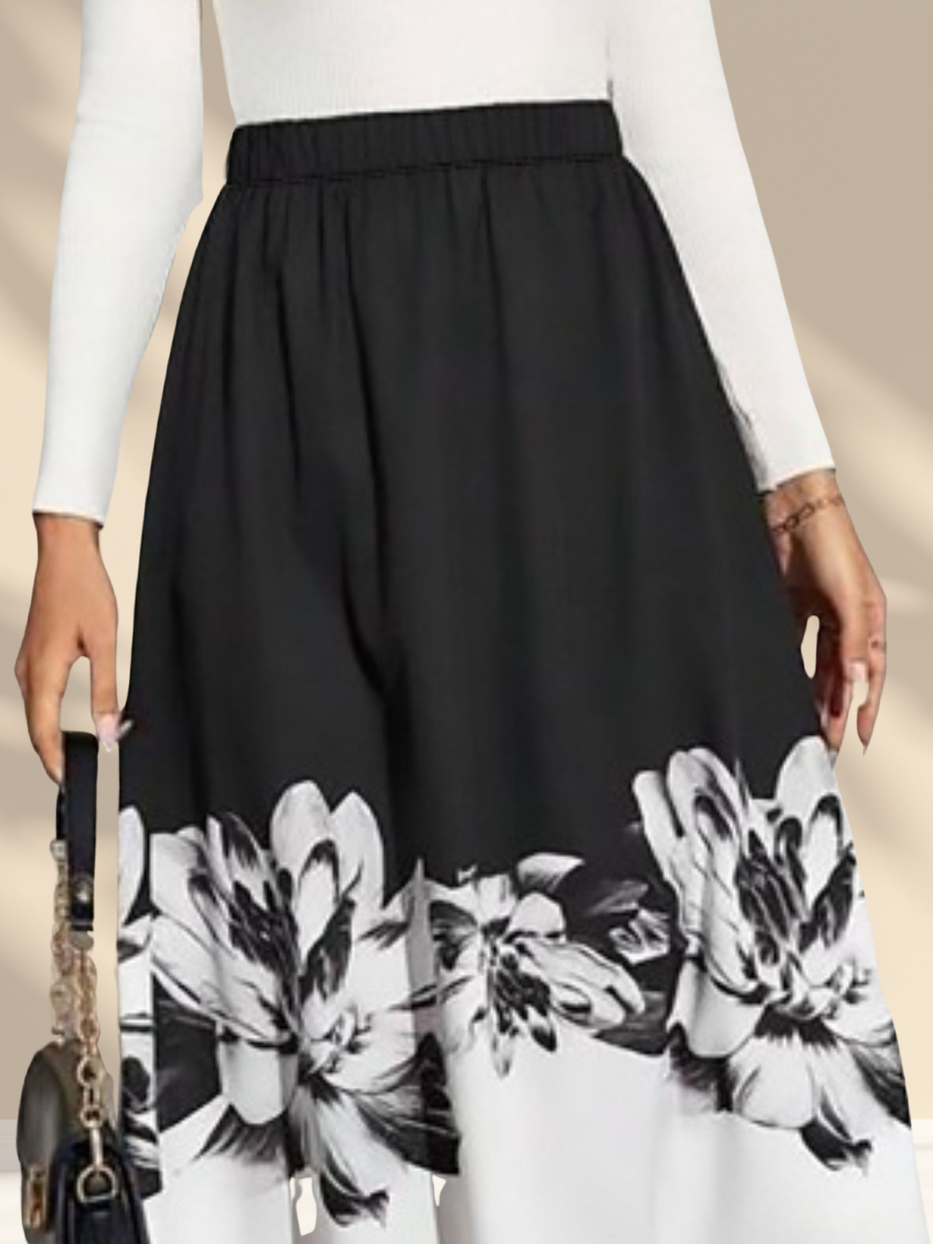 Floral Elegance Midi Skirt