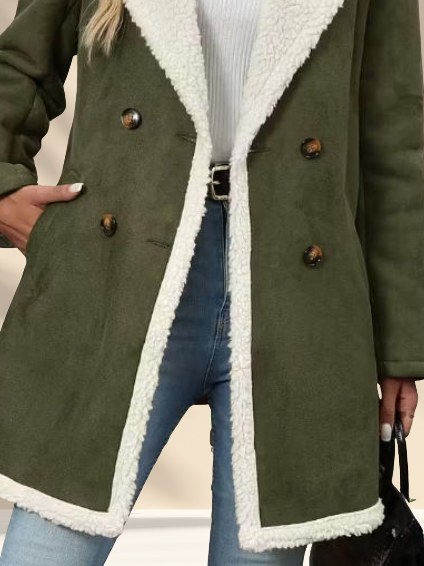 Sherpa Lined Button Up Coat