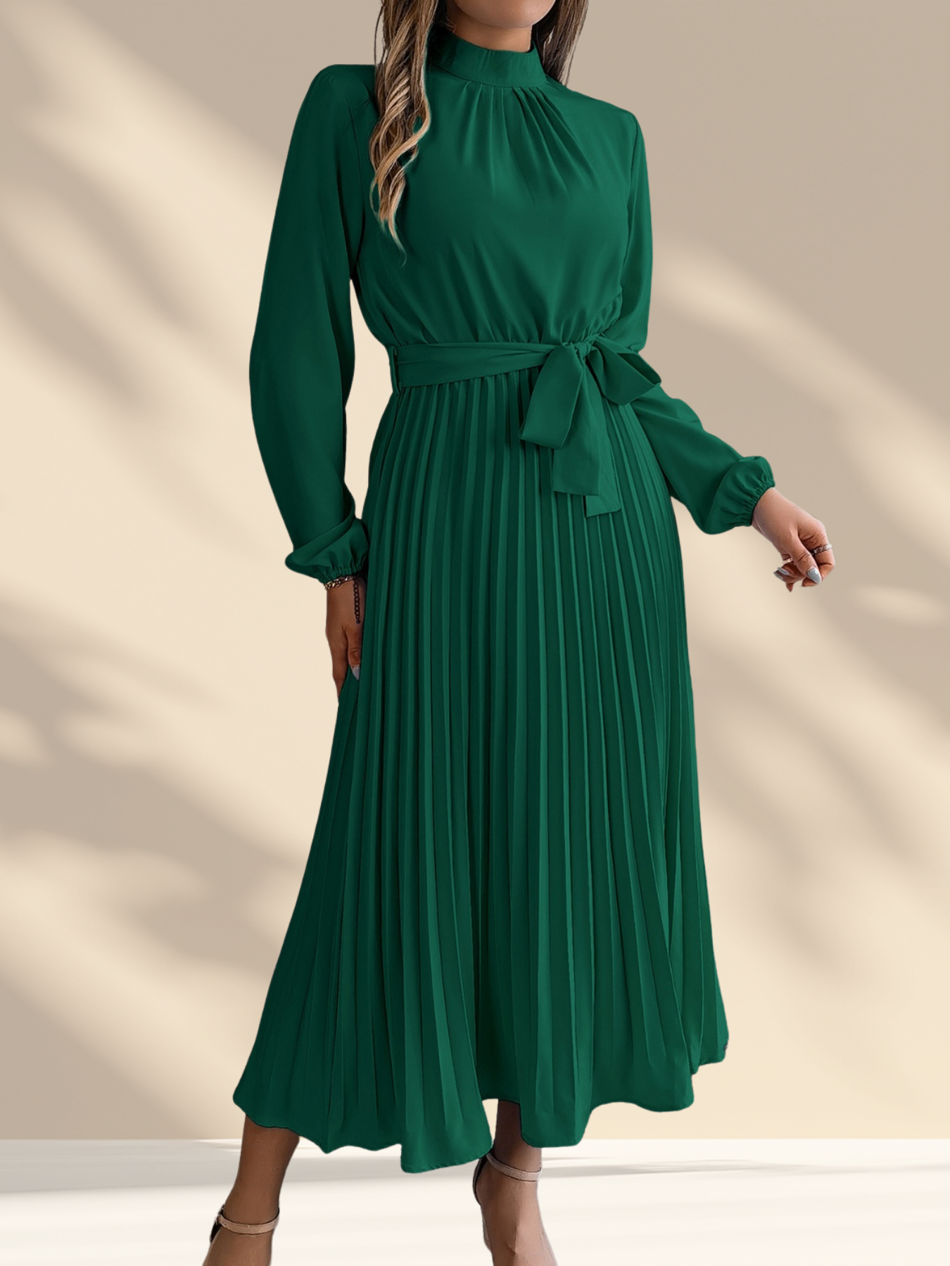 Pleated Midi Dress