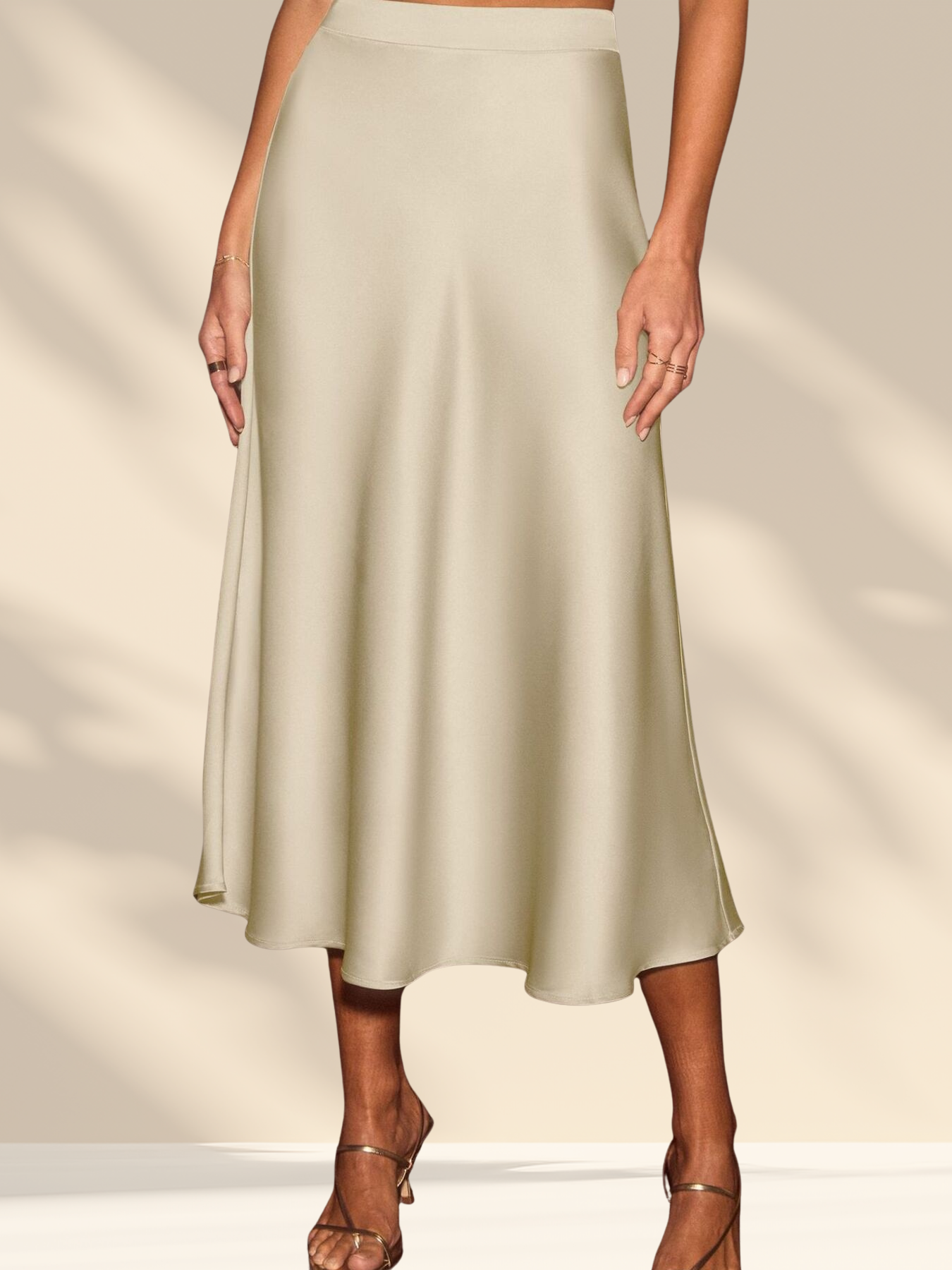Luna Satin Midi Skirt
