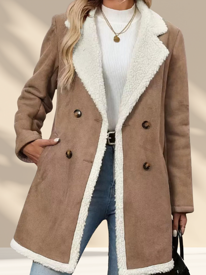 Sherpa Lined Button Up Coat