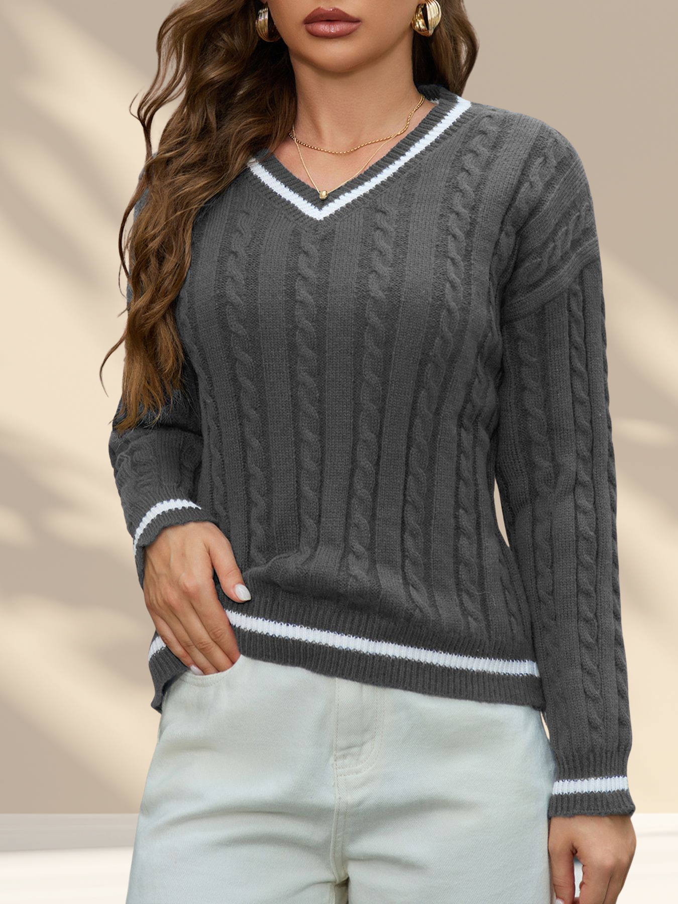 Classic Knit V-Neck Sweater