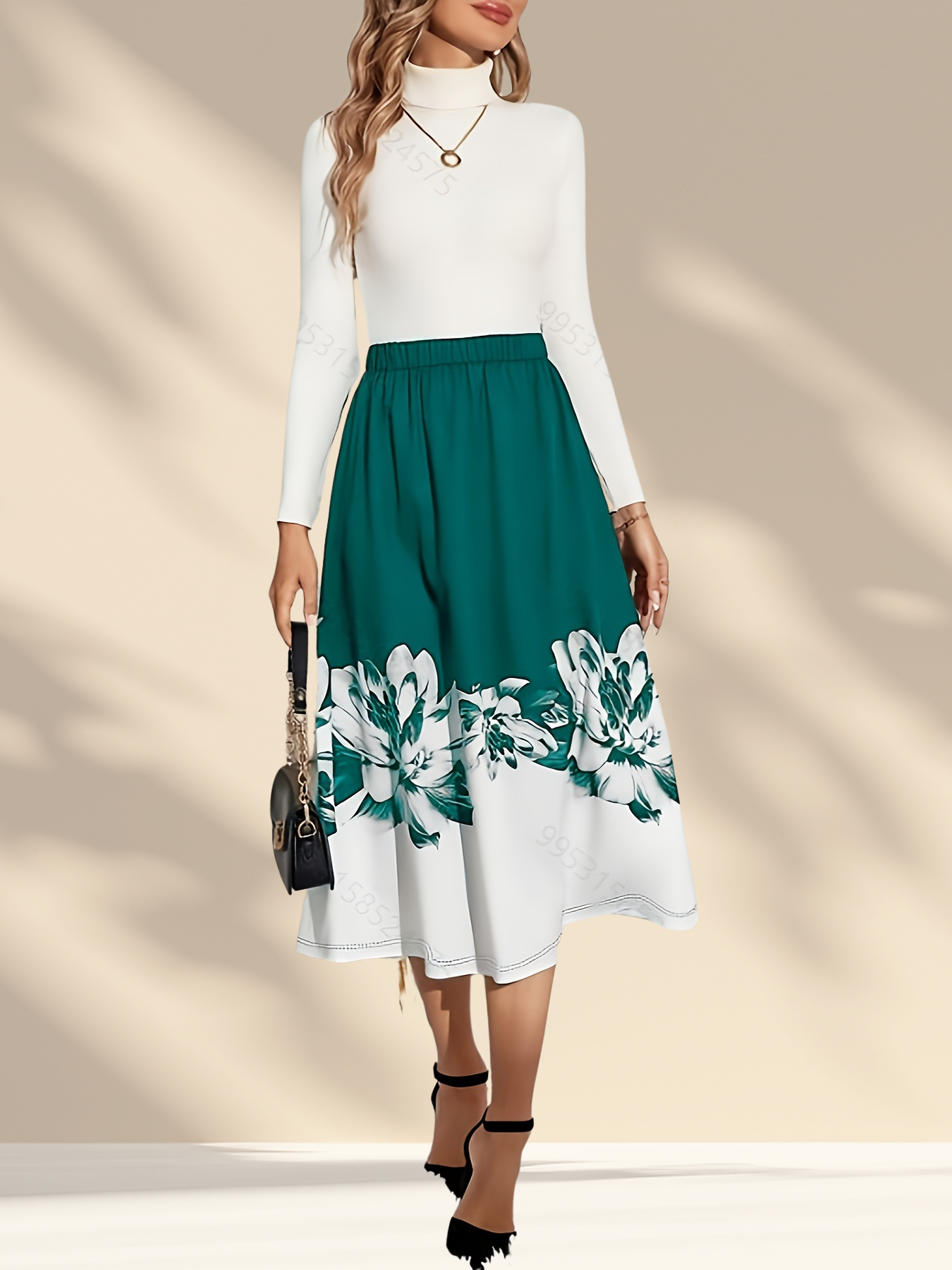 Floral Elegance Midi Skirt
