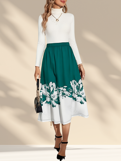 Floral Elegance Midi Skirt