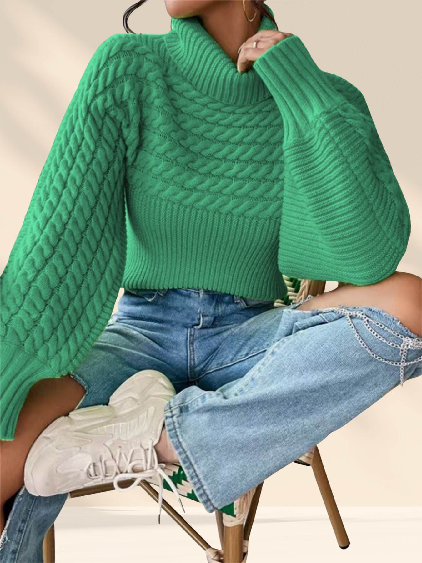 Elara Cable Turtleneck