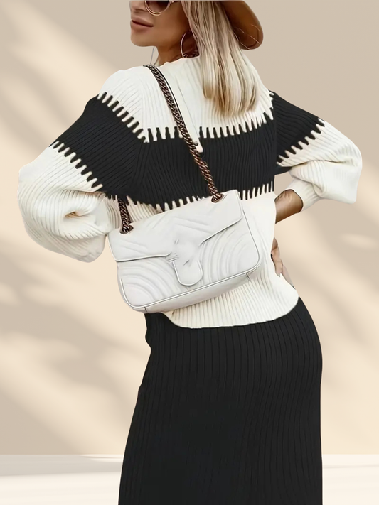 DuoTone Knit Sweater Set