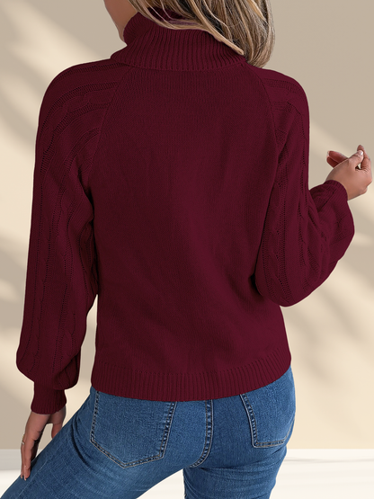 The Buttoned Turtleneck Sweater