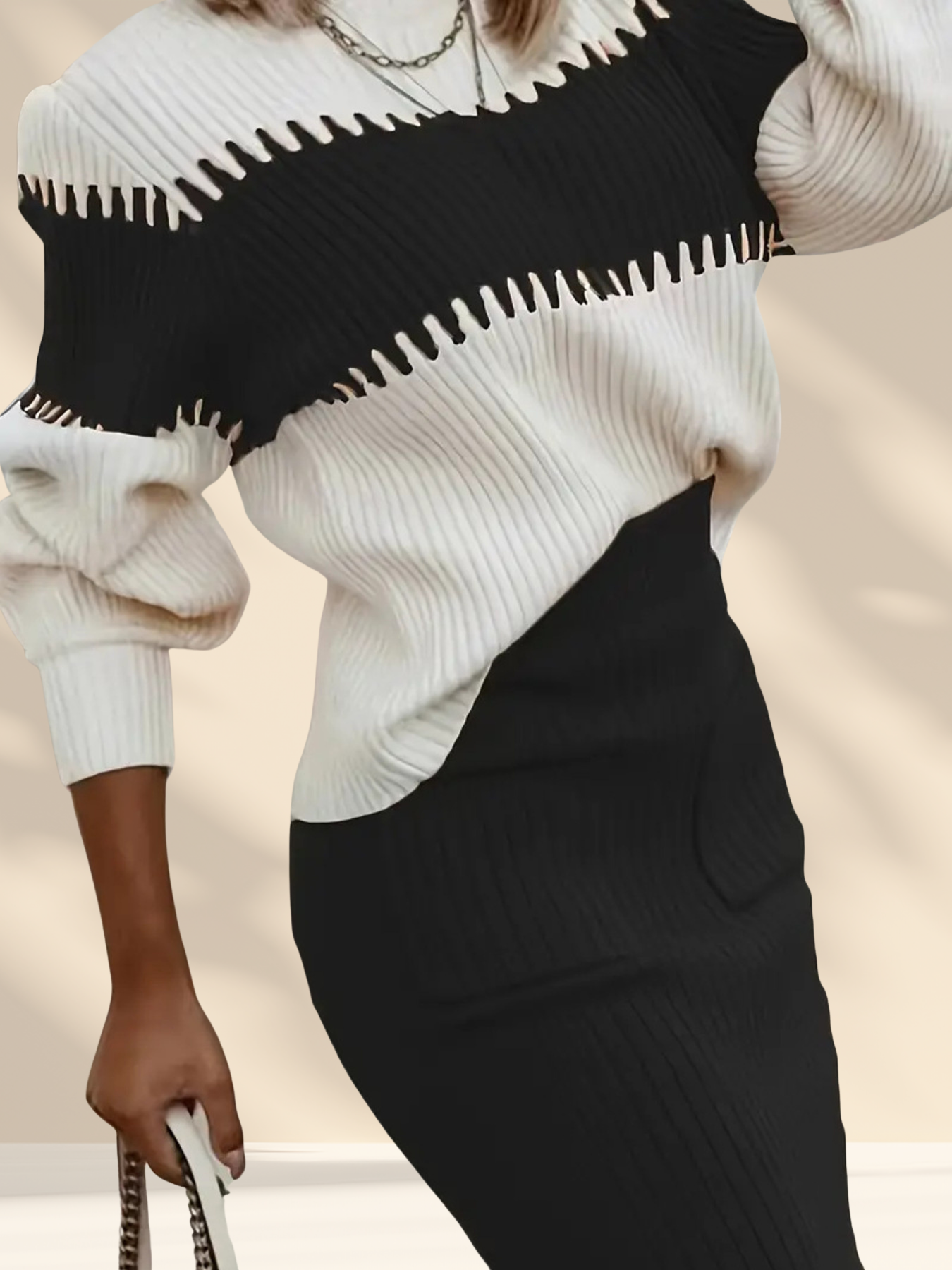 DuoTone Knit Sweater Set