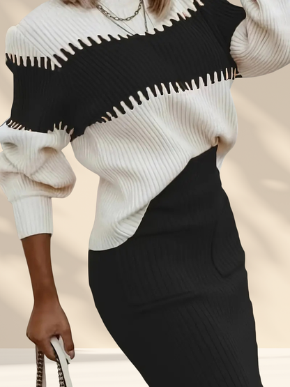 DuoTone Knit Sweater Set