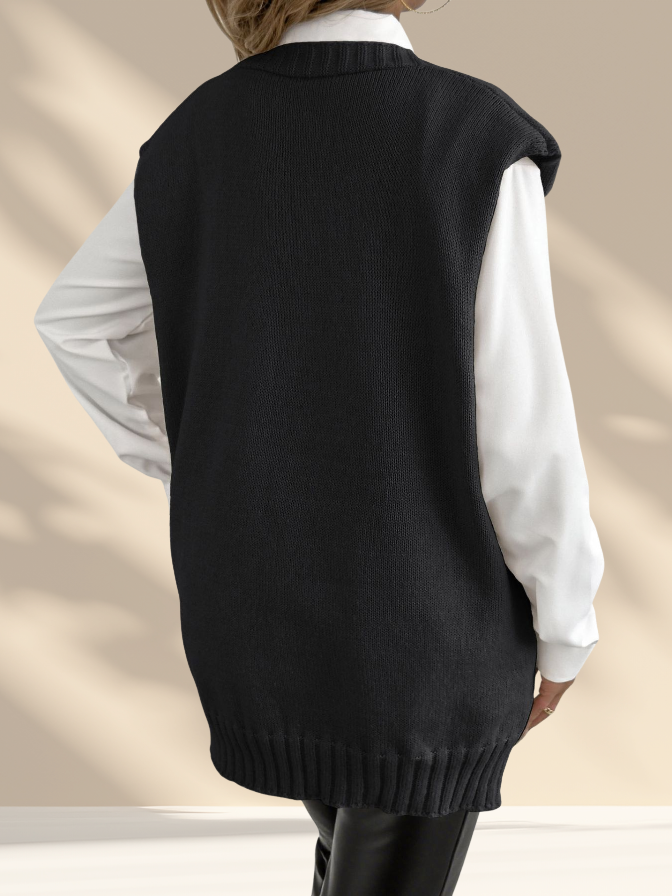 Pearl Button Knit Sweater Vest