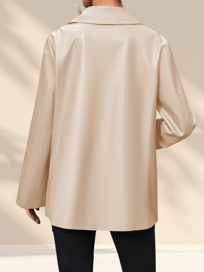 Ivy Luxe Faux-Leather Blazer