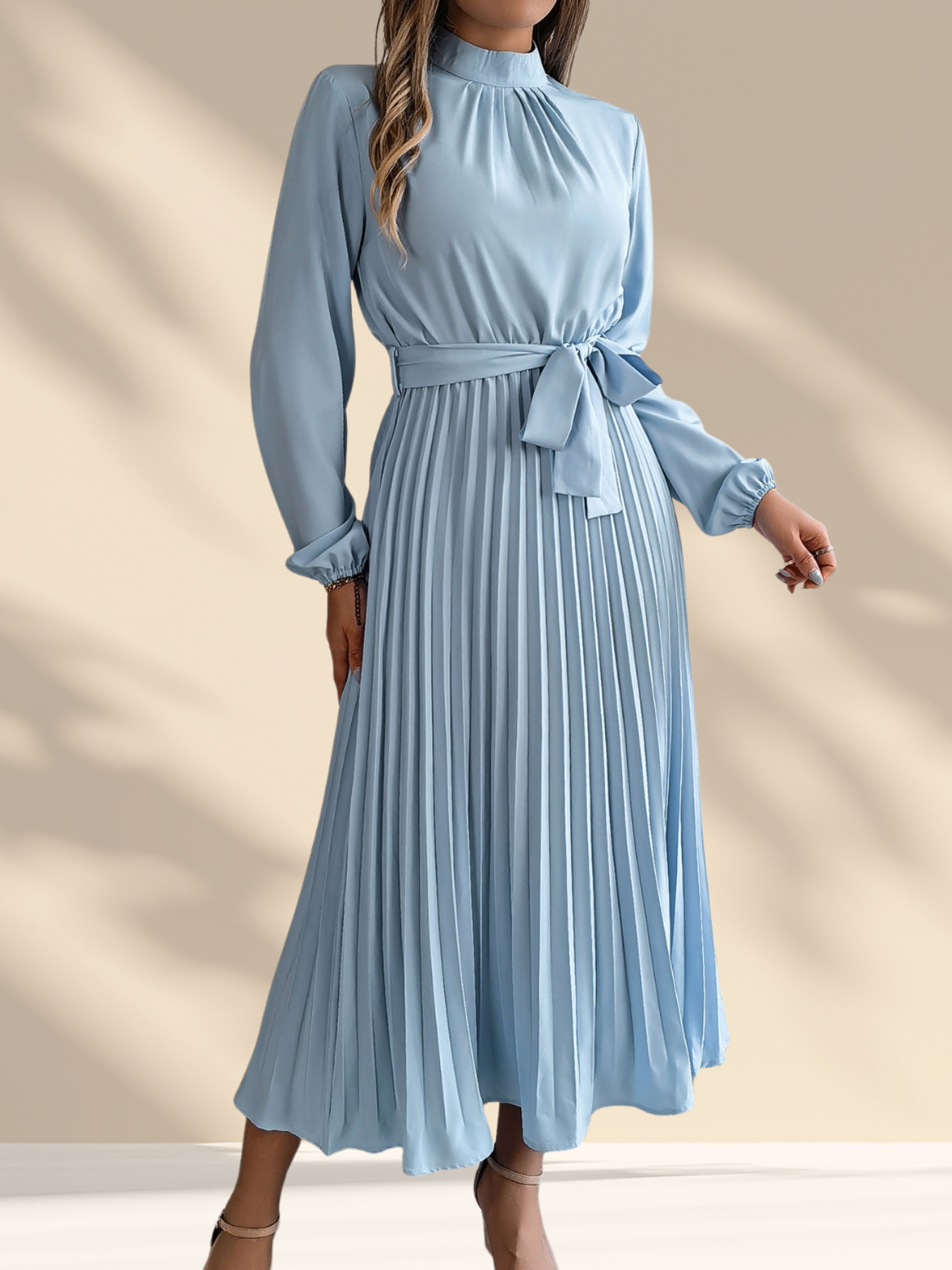Pleated Midi Dress